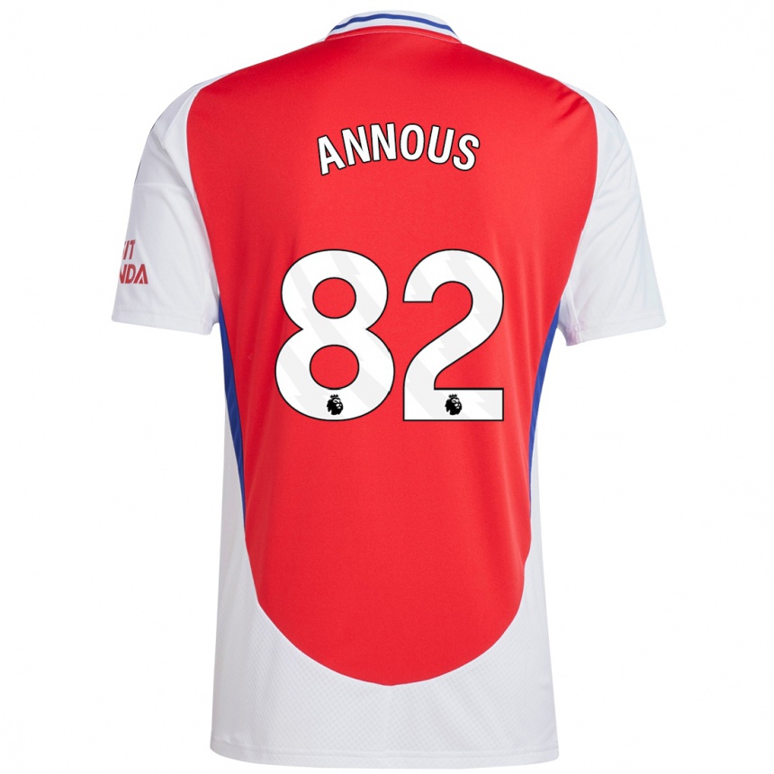 Hombre Fútbol Camiseta Andre Annous #82 Rojo Blanco 1ª Equipación 2024/25 Perú