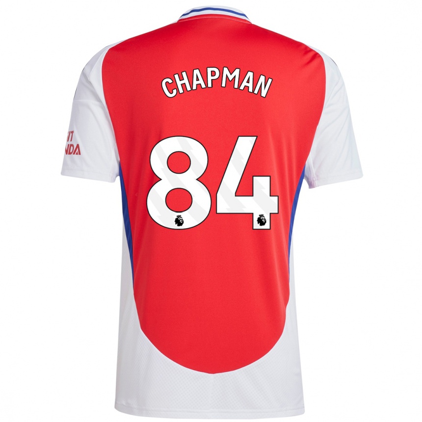 Hombre Fútbol Camiseta Samuel Chapman #84 Rojo Blanco 1ª Equipación 2024/25 Perú