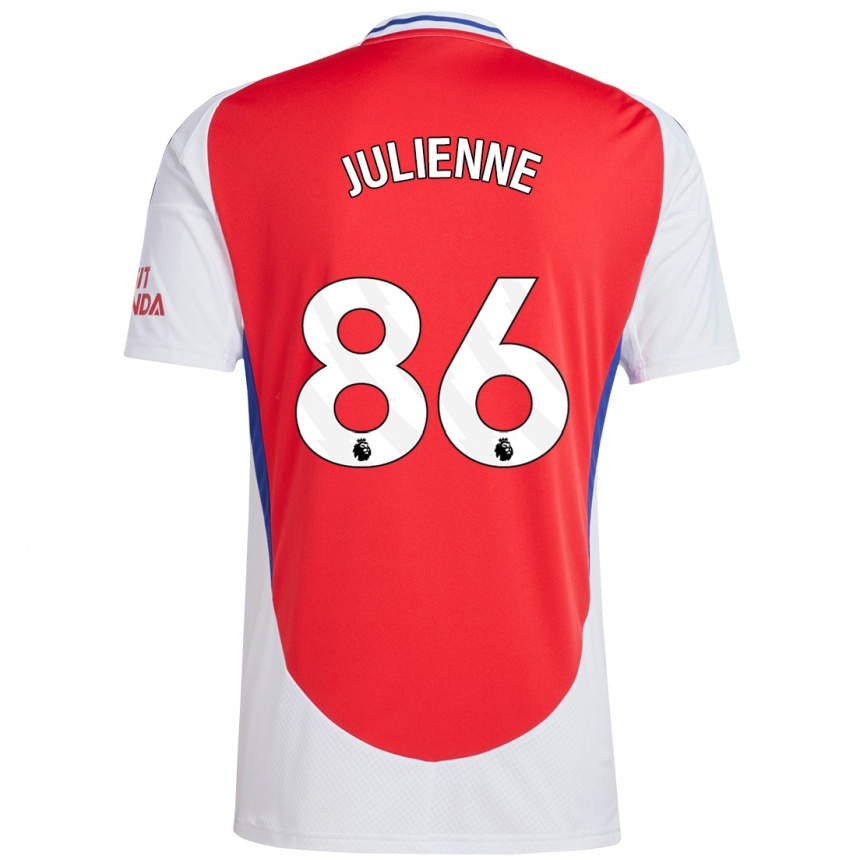 Hombre Fútbol Camiseta Theo Julienne #86 Rojo Blanco 1ª Equipación 2024/25 Perú