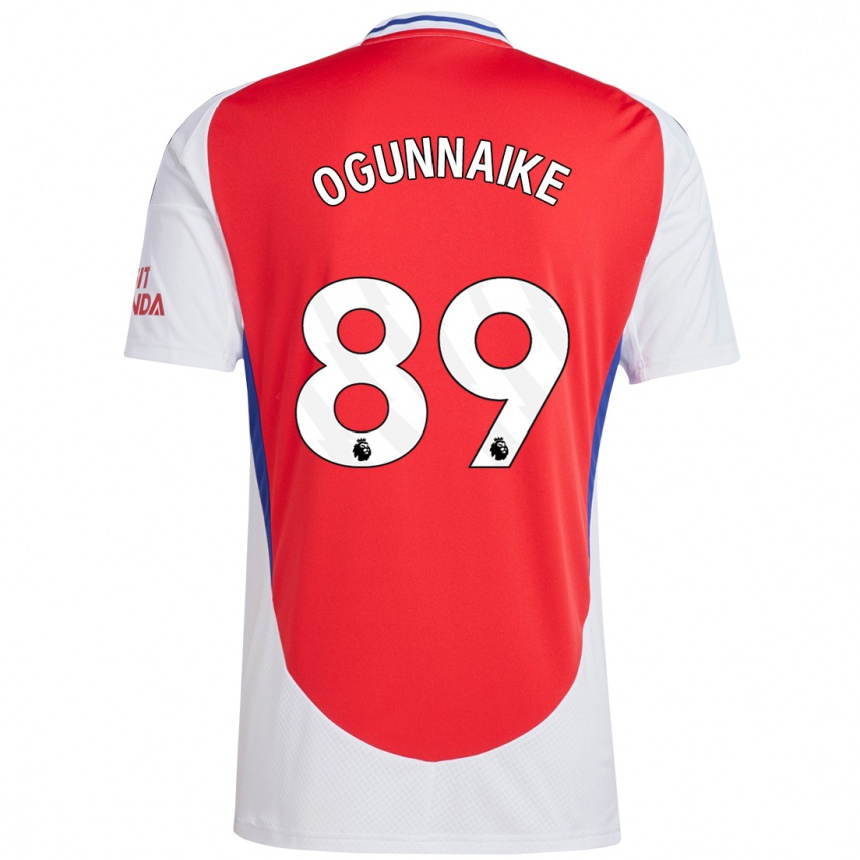 Hombre Fútbol Camiseta Josh Ogunnaike #89 Rojo Blanco 1ª Equipación 2024/25 Perú