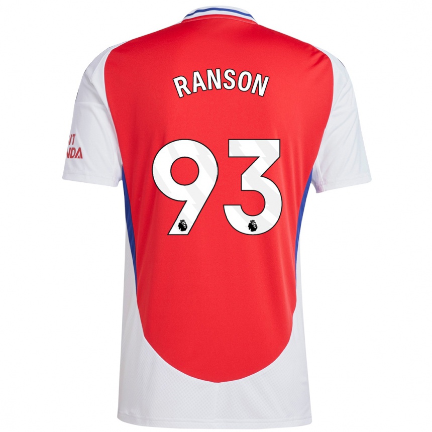 Hombre Fútbol Camiseta Khari Ranson #93 Rojo Blanco 1ª Equipación 2024/25 Perú