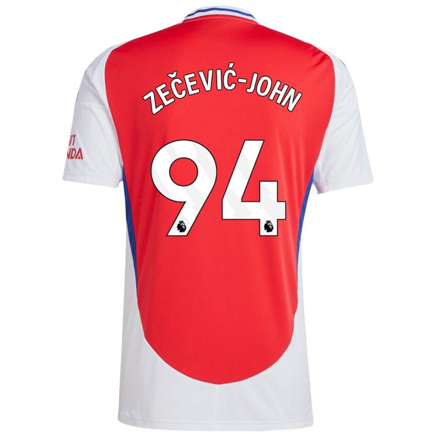 Hombre Fútbol Camiseta Louis Zečević-John #94 Rojo Blanco 1ª Equipación 2024/25 Perú