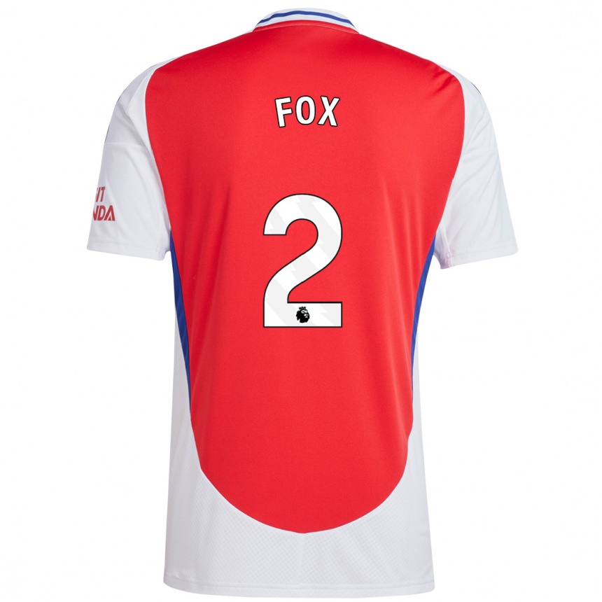 Hombre Fútbol Camiseta Emily Fox #2 Rojo Blanco 1ª Equipación 2024/25 Perú