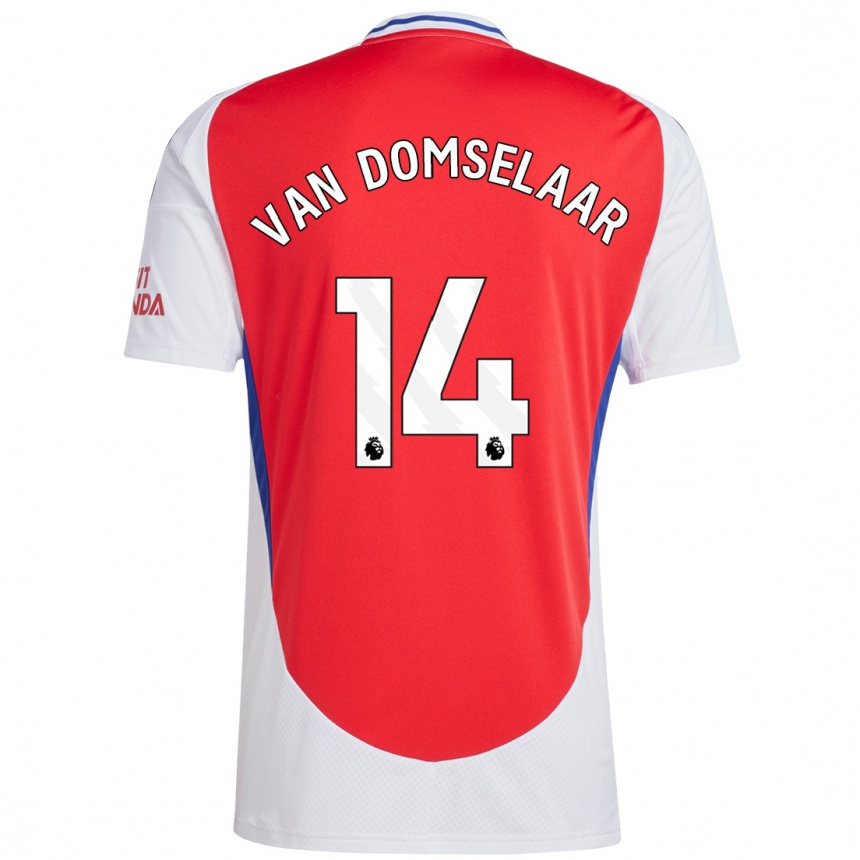 Hombre Fútbol Camiseta Daphne Van Domselaar #14 Rojo Blanco 1ª Equipación 2024/25 Perú