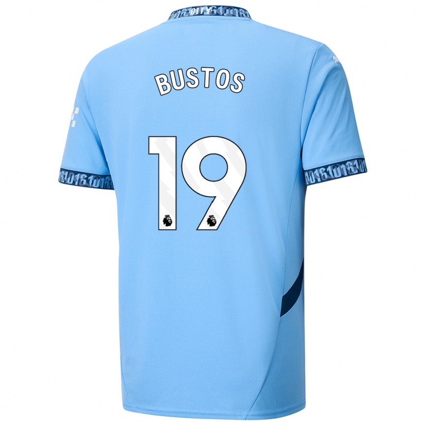 Hombre Fútbol Camiseta Nahuel Bustos #19 Azul Marino 1ª Equipación 2024/25 Perú