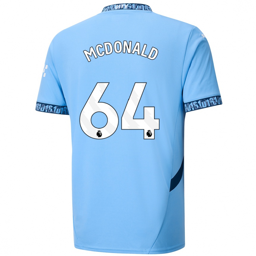 Hombre Fútbol Camiseta Rowan Mcdonald #64 Azul Marino 1ª Equipación 2024/25 Perú