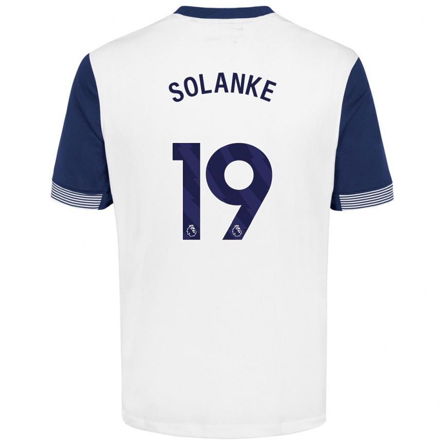 Hombre Fútbol Camiseta Dominic Solanke #19 Blanco Azul 1ª Equipación 2024/25 Perú