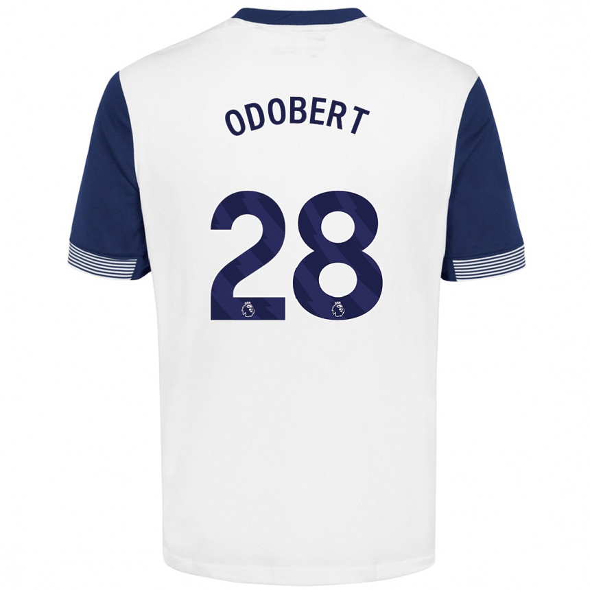 Hombre Fútbol Camiseta Wilson Odobert #28 Blanco Azul 1ª Equipación 2024/25 Perú