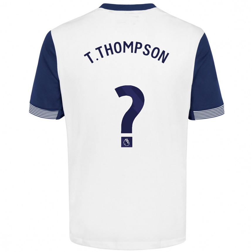 Hombre Fútbol Camiseta Tynan Thompson #0 Blanco Azul 1ª Equipación 2024/25 Perú