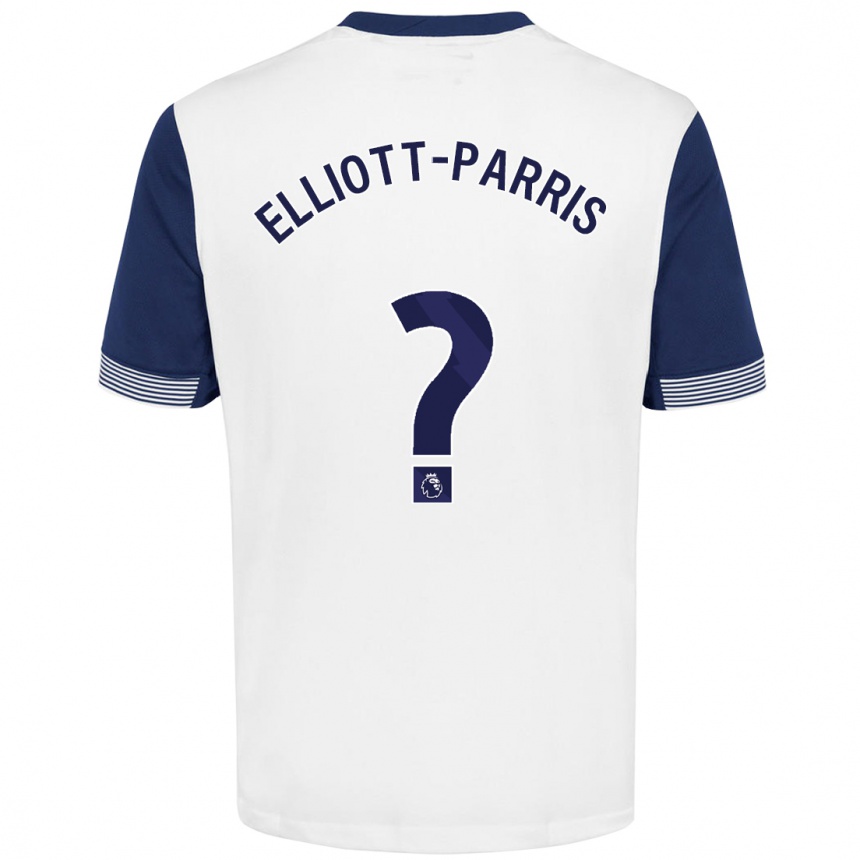 Hombre Fútbol Camiseta Reiss Elliott-Parris #0 Blanco Azul 1ª Equipación 2024/25 Perú