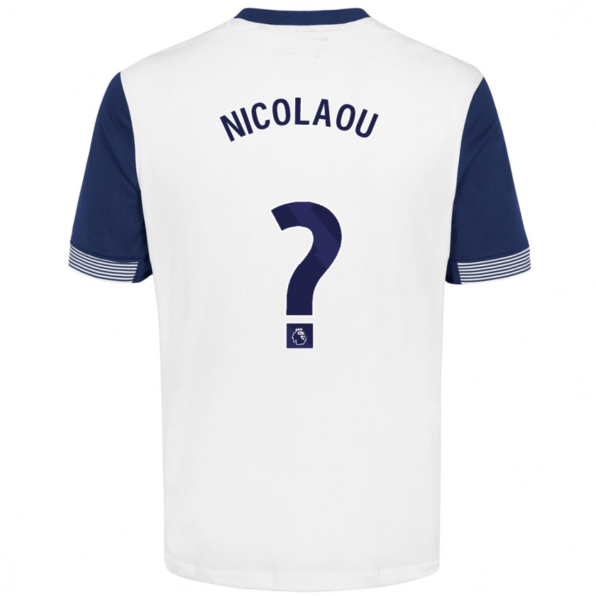 Hombre Fútbol Camiseta Shakil Nicolaou #0 Blanco Azul 1ª Equipación 2024/25 Perú