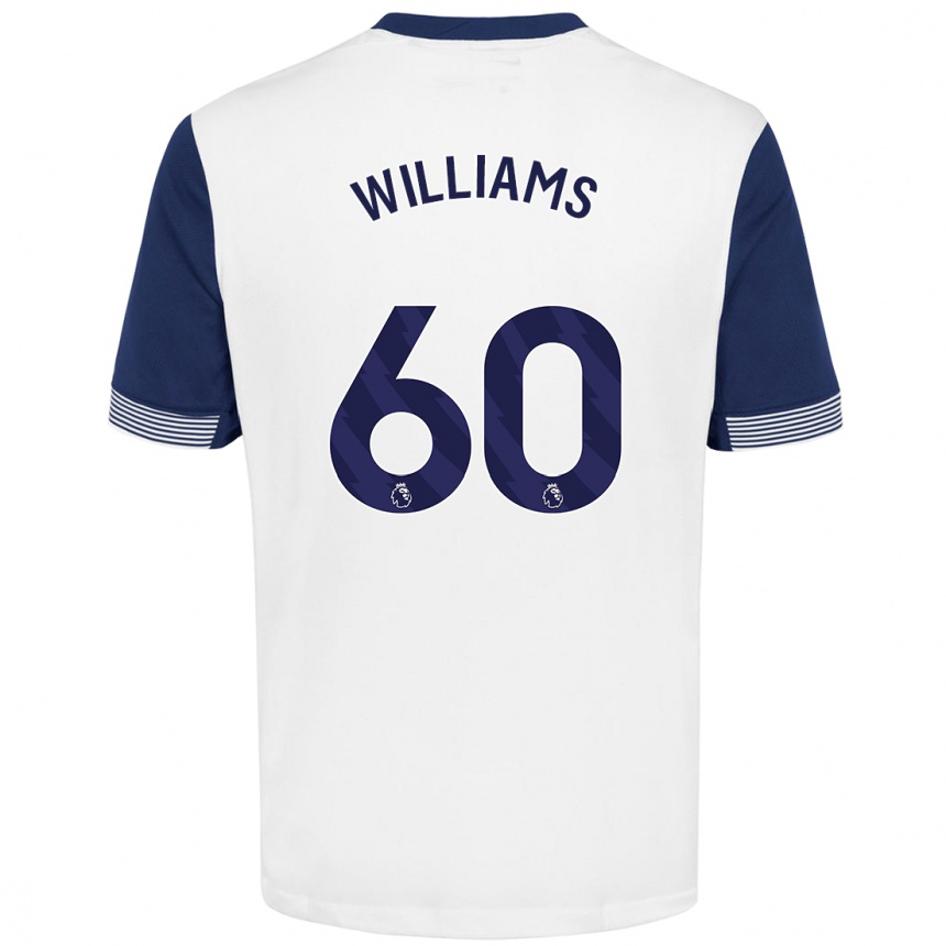 Hombre Fútbol Camiseta Jaden Williams #60 Blanco Azul 1ª Equipación 2024/25 Perú