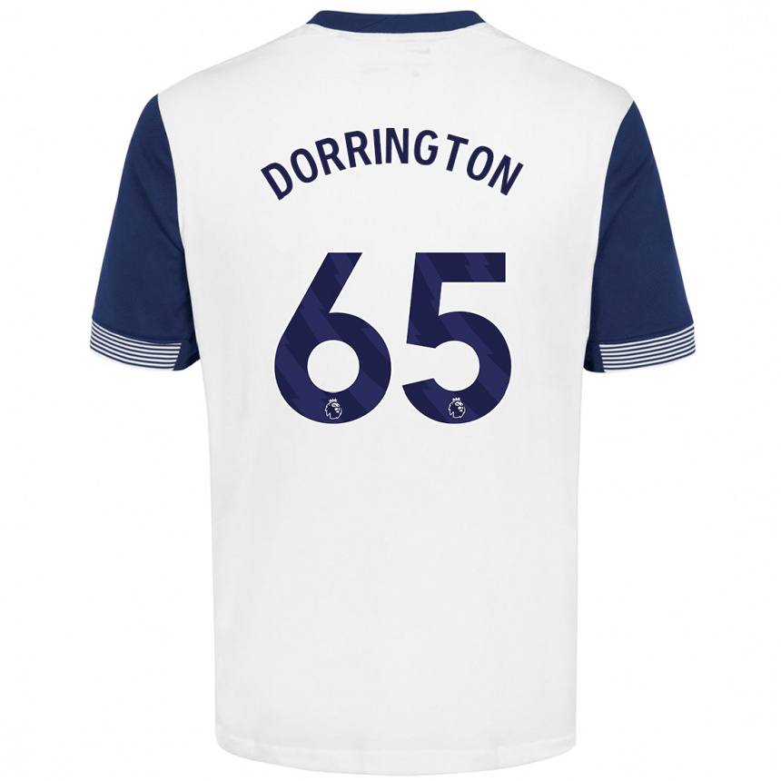 Hombre Fútbol Camiseta Alfie Dorrington #65 Blanco Azul 1ª Equipación 2024/25 Perú