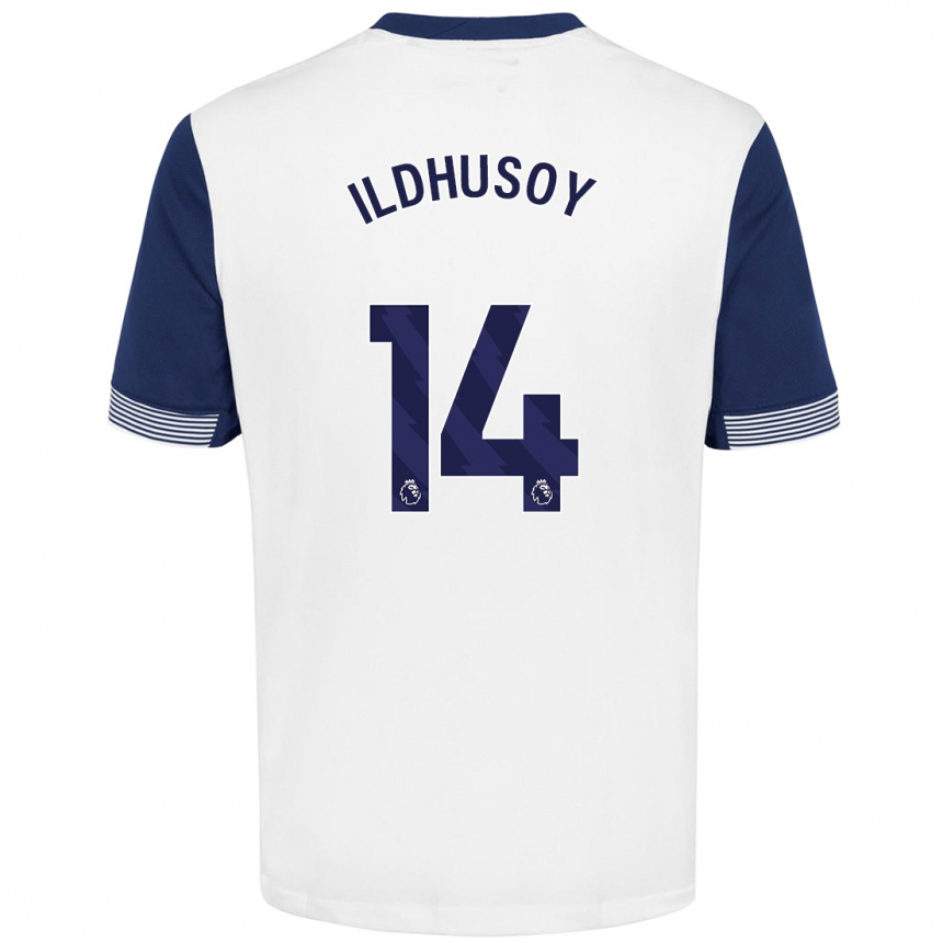 Hombre Fútbol Camiseta Celin Bizet Ildhusøy #14 Blanco Azul 1ª Equipación 2024/25 Perú