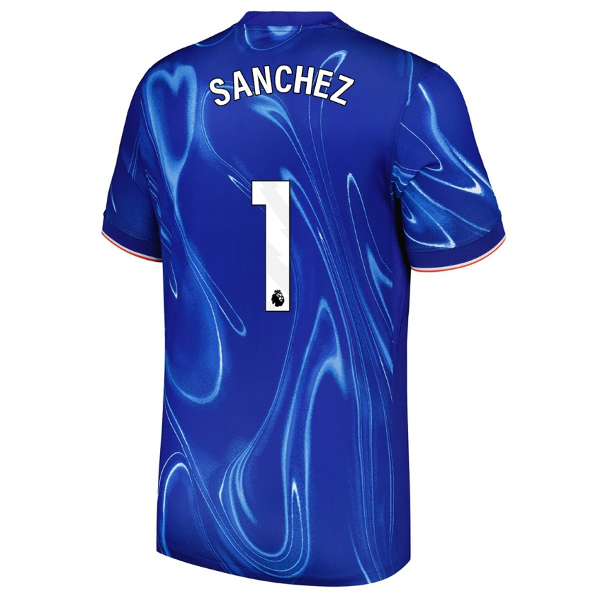 Hombre Fútbol Camiseta Robert Sánchez #1 Azul Blanco 1ª Equipación 2024/25 Perú