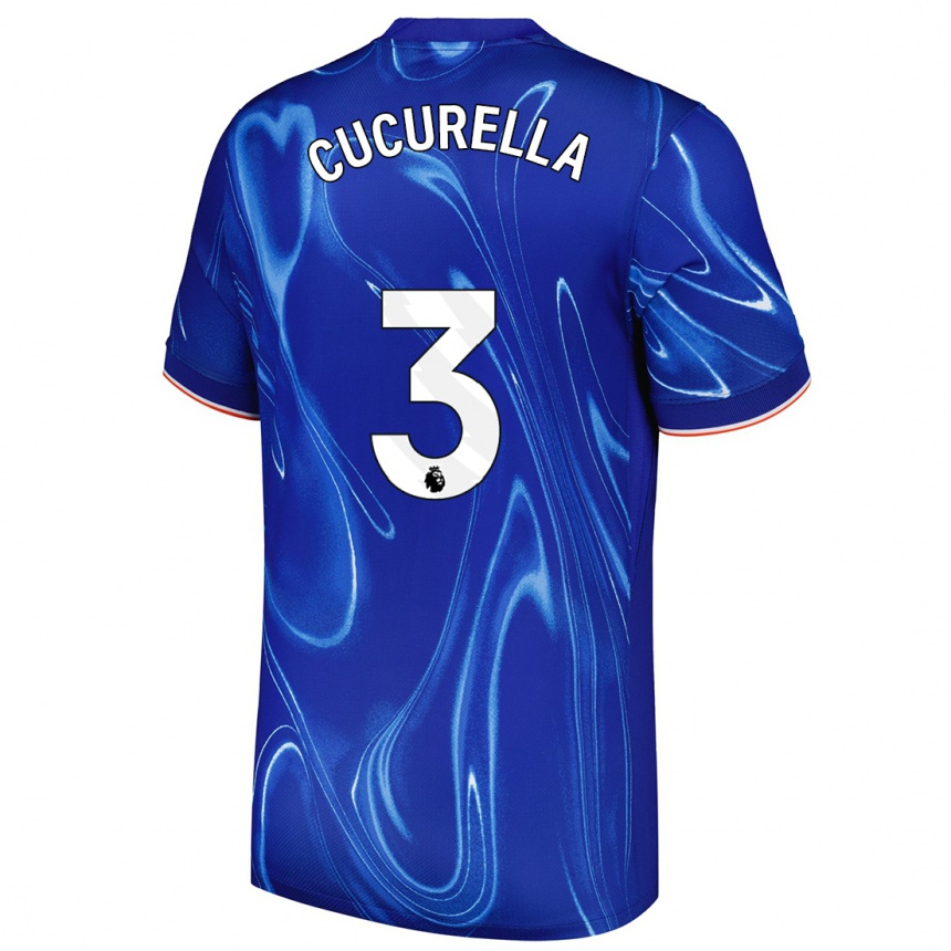 Hombre Fútbol Camiseta Marc Cucurella #3 Azul Blanco 1ª Equipación 2024/25 Perú