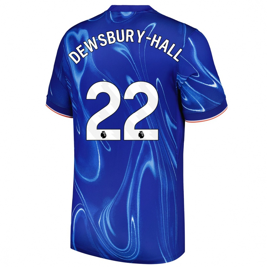 Hombre Fútbol Camiseta Kiernan Dewsbury-Hall #22 Azul Blanco 1ª Equipación 2024/25 Perú