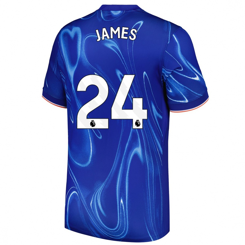 Hombre Fútbol Camiseta Reece James #24 Azul Blanco 1ª Equipación 2024/25 Perú