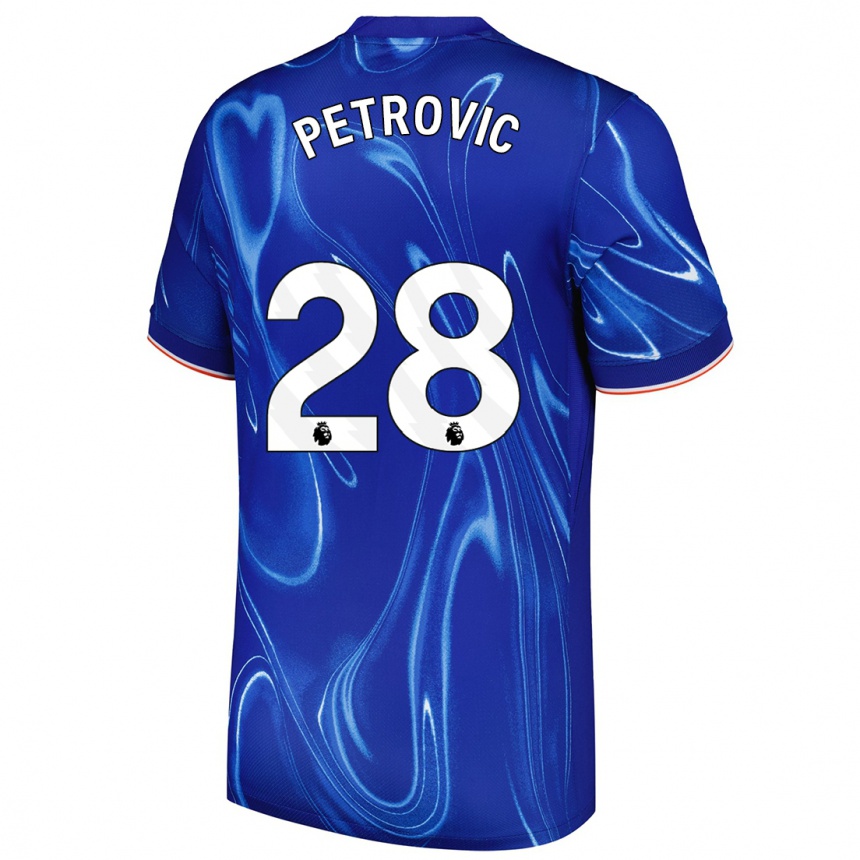 Hombre Fútbol Camiseta Djordje Petrovic #28 Azul Blanco 1ª Equipación 2024/25 Perú