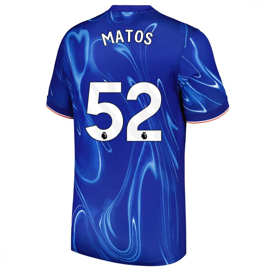 Hombre Fútbol Camiseta Alex Matos #52 Azul Blanco 1ª Equipación 2024/25 Perú