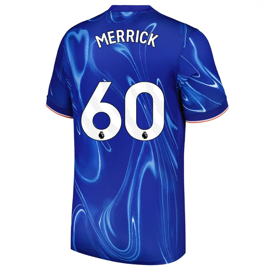 Hombre Fútbol Camiseta Max Merrick #60 Azul Blanco 1ª Equipación 2024/25 Perú