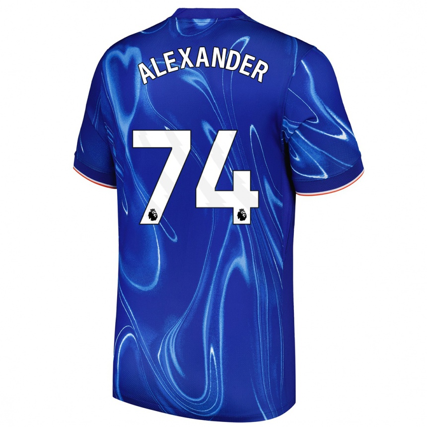 Hombre Fútbol Camiseta Reiss Alexander Russell-Denny #74 Azul Blanco 1ª Equipación 2024/25 Perú