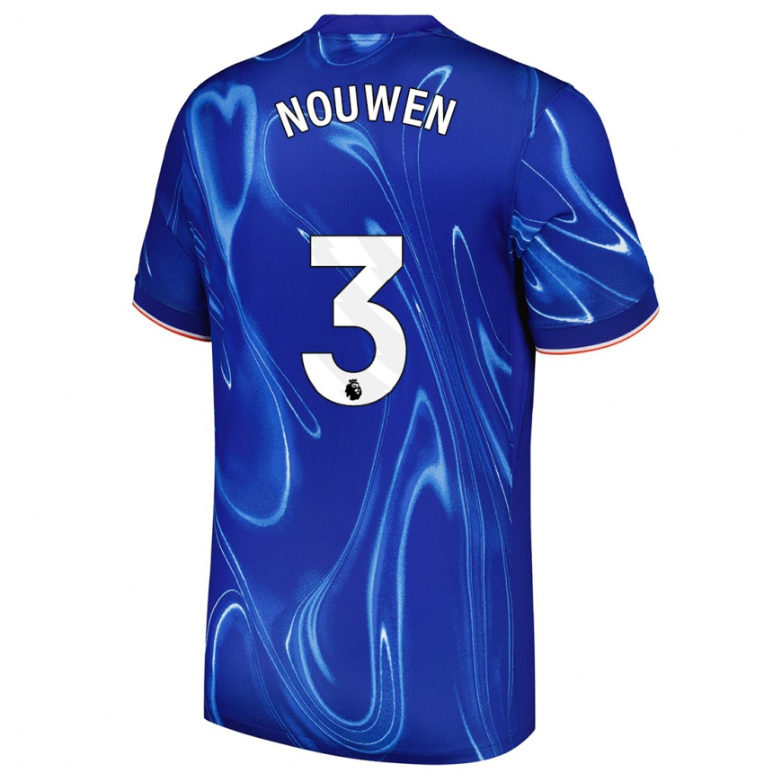 Hombre Fútbol Camiseta Aniek Nouwen #3 Azul Blanco 1ª Equipación 2024/25 Perú