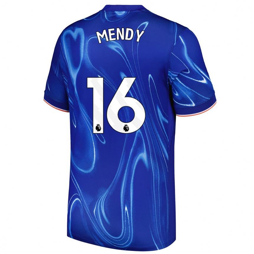 Hombre Fútbol Camiseta Edouard Mendy #16 Azul Blanco 1ª Equipación 2024/25 Perú