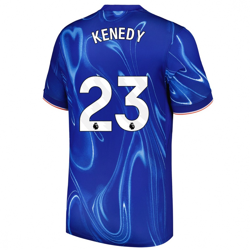 Hombre Fútbol Camiseta Robert Kenedy #23 Azul Blanco 1ª Equipación 2024/25 Perú