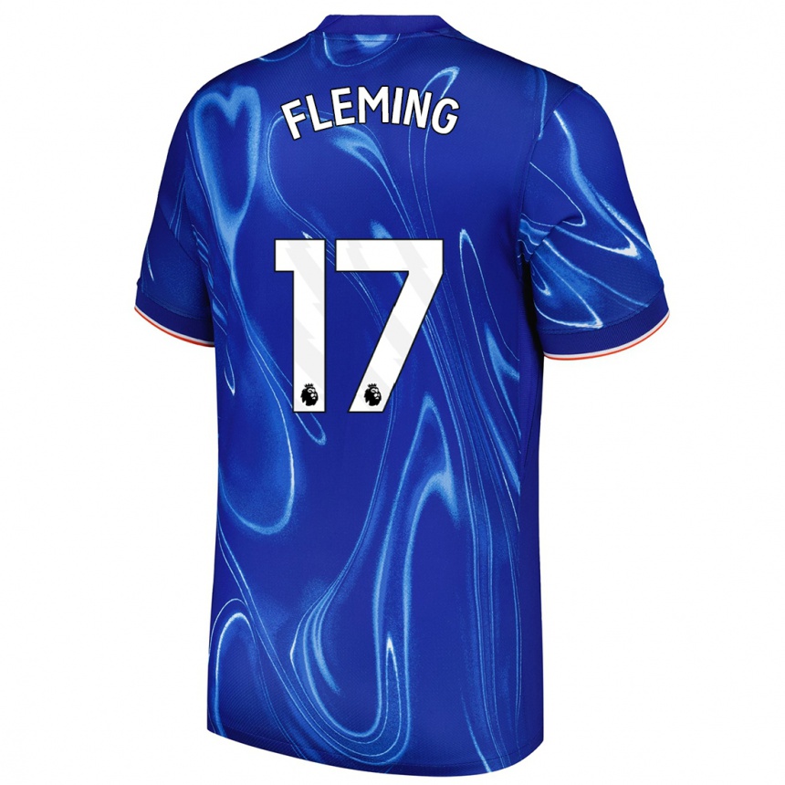 Hombre Fútbol Camiseta Jessie Fleming #17 Azul Blanco 1ª Equipación 2024/25 Perú