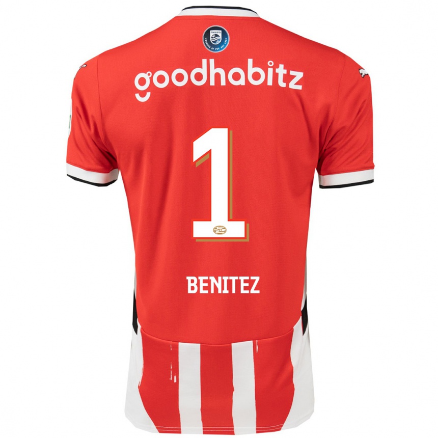 Hombre Fútbol Camiseta Walter Benitez #1 Rojo Blanco 1ª Equipación 2024/25 Perú