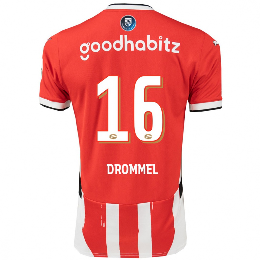 Hombre Fútbol Camiseta Joel Drommel #16 Rojo Blanco 1ª Equipación 2024/25 Perú