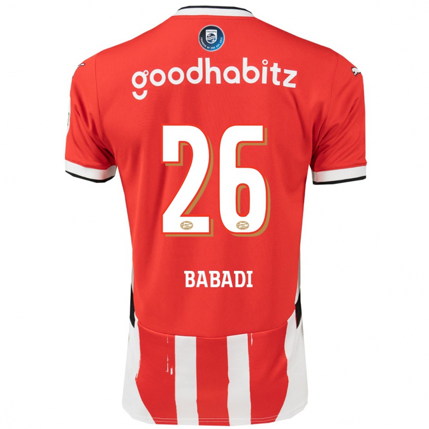 Hombre Fútbol Camiseta Isaac Babadi #26 Rojo Blanco 1ª Equipación 2024/25 Perú