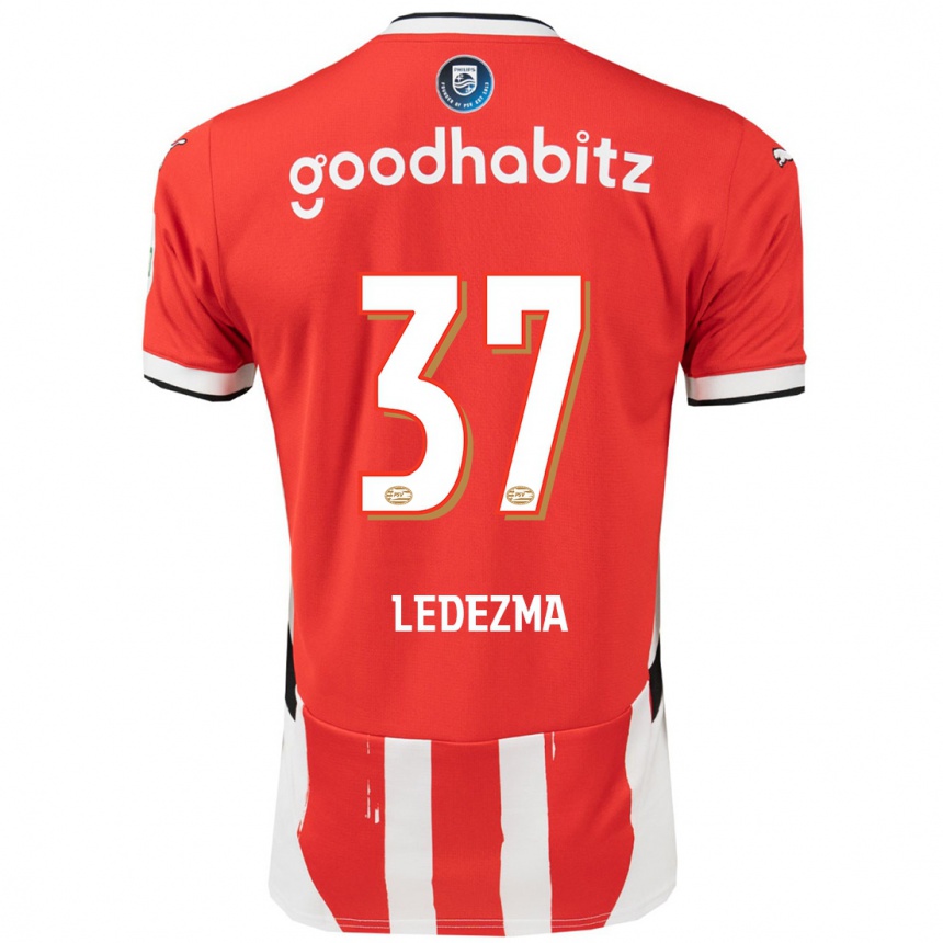 Hombre Fútbol Camiseta Richard Ledezma #37 Rojo Blanco 1ª Equipación 2024/25 Perú