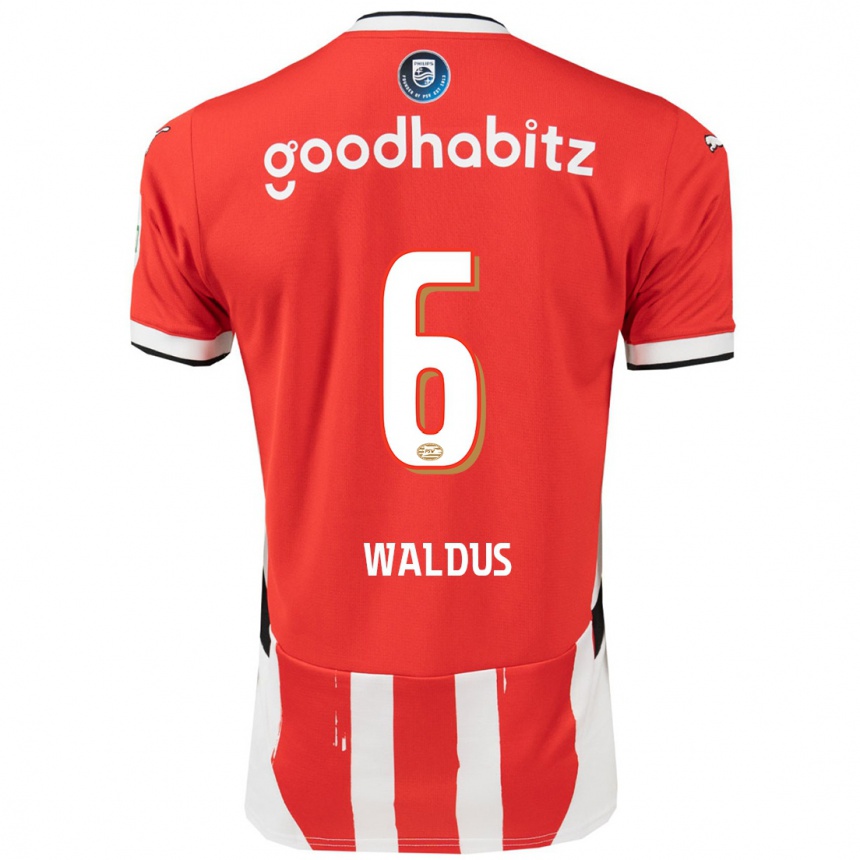 Hombre Fútbol Camiseta Maruschka Waldus #6 Rojo Blanco 1ª Equipación 2024/25 Perú