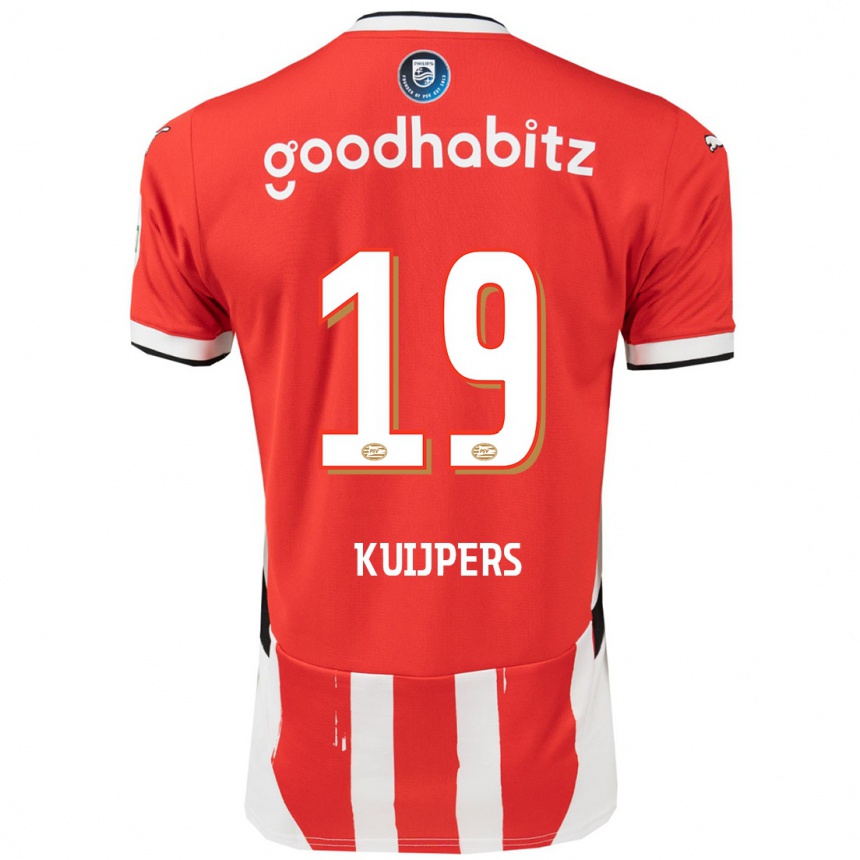 Hombre Fútbol Camiseta Jeslynn Kuijpers #19 Rojo Blanco 1ª Equipación 2024/25 Perú