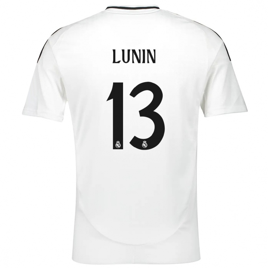 Hombre Fútbol Camiseta Andriy Lunin #13 Blanco 1ª Equipación 2024/25 Perú