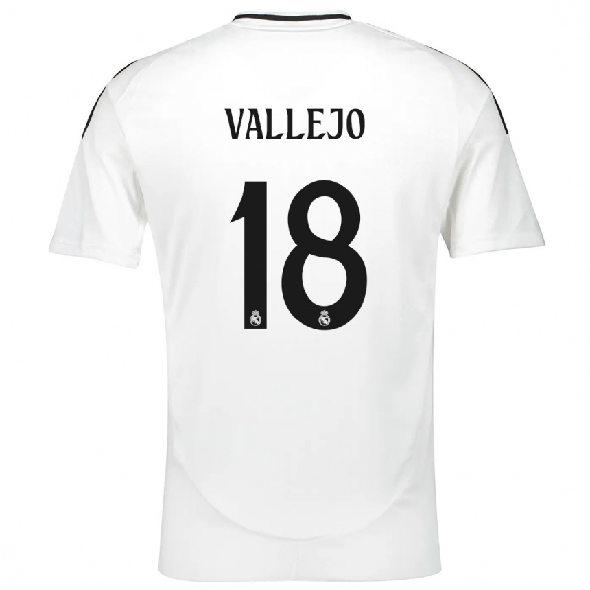 Hombre Fútbol Camiseta Jesus Vallejo #18 Blanco 1ª Equipación 2024/25 Perú