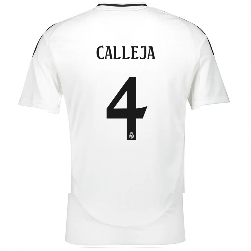 Hombre Fútbol Camiseta Jaime Calleja #4 Blanco 1ª Equipación 2024/25 Perú