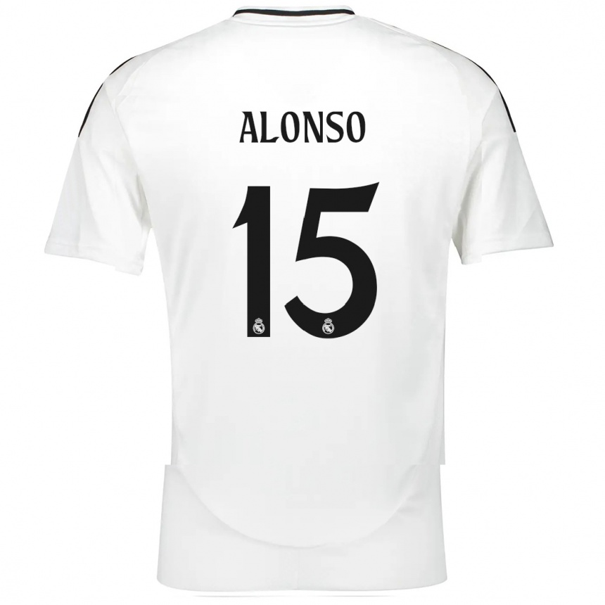 Hombre Fútbol Camiseta Borja Alonso #15 Blanco 1ª Equipación 2024/25 Perú