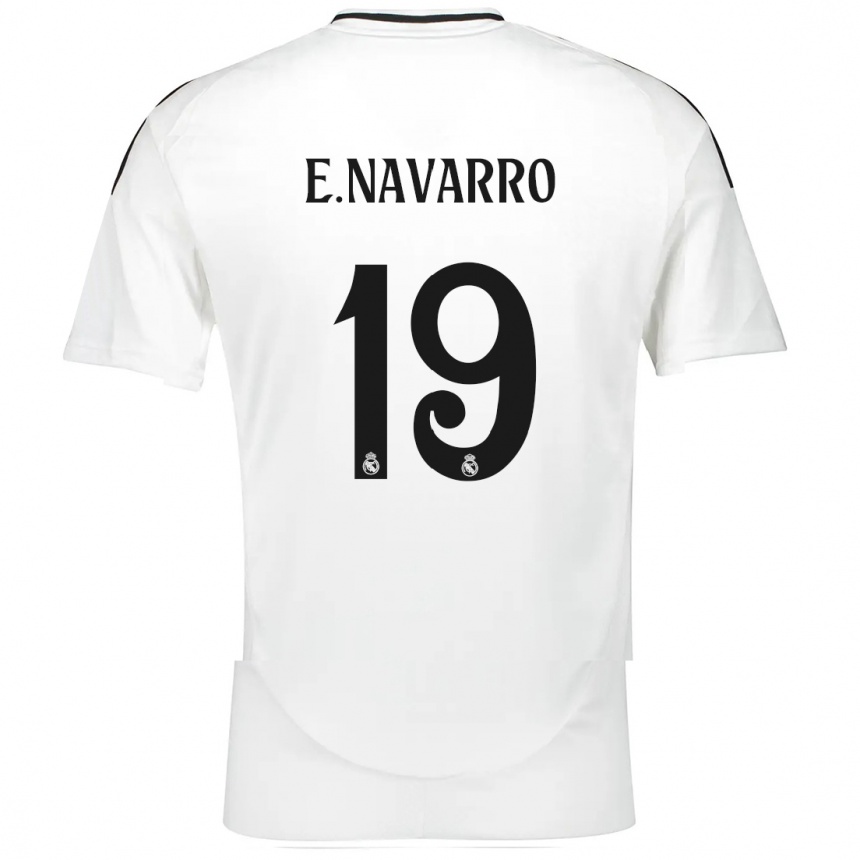 Hombre Fútbol Camiseta Eva Navarro #19 Blanco 1ª Equipación 2024/25 Perú