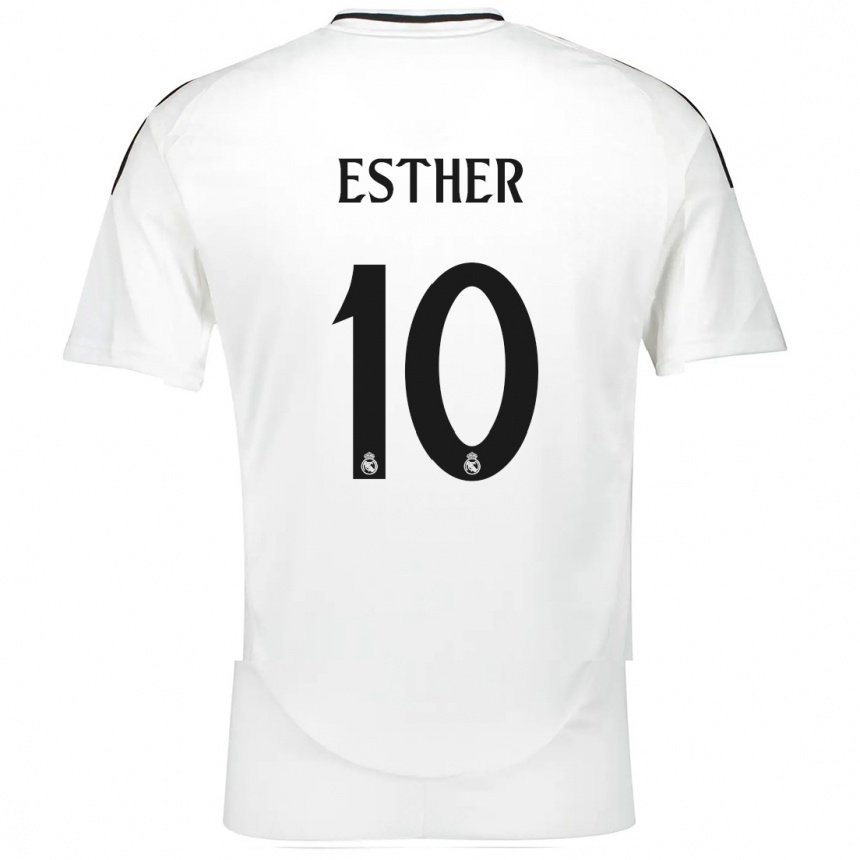 Hombre Fútbol Camiseta Esther Gonzalez #10 Blanco 1ª Equipación 2024/25 Perú