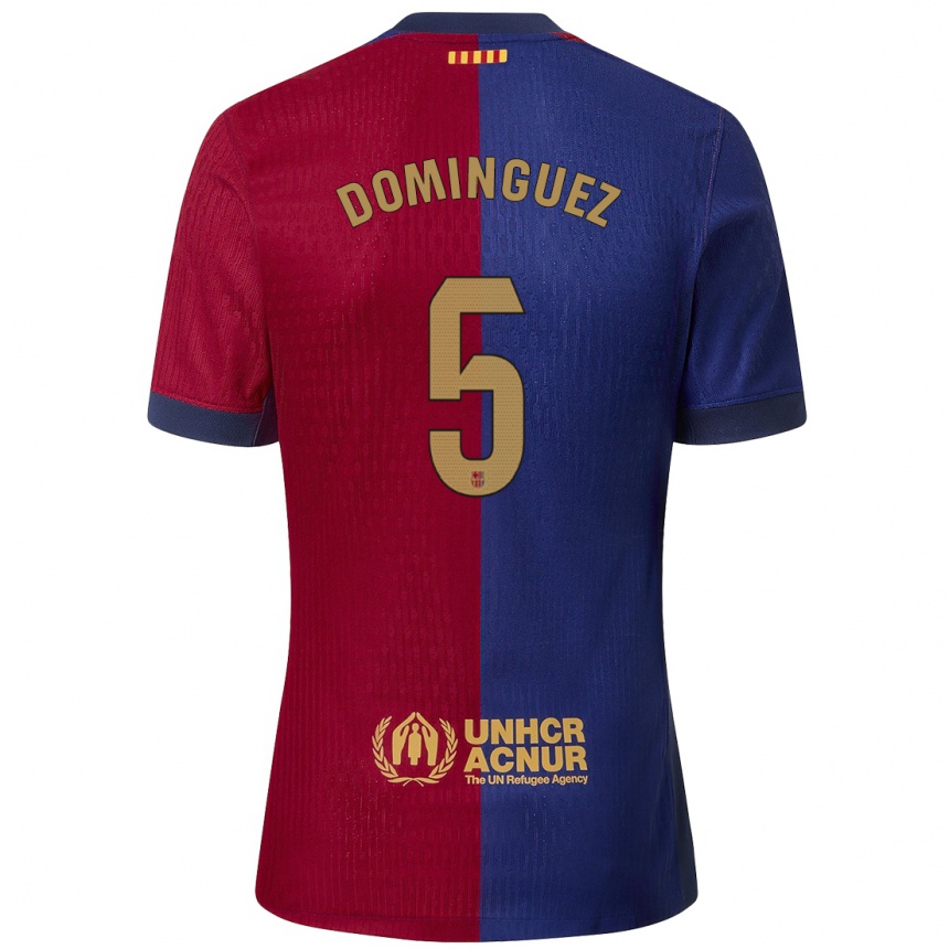 Hombre Fútbol Camiseta Sergi Dominguez #5 Azul Rojo 1ª Equipación 2024/25 Perú