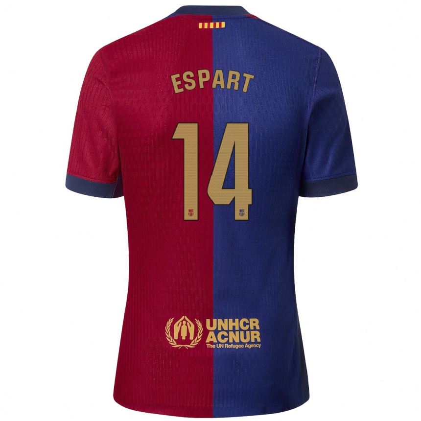 Hombre Fútbol Camiseta Xavi Espart #14 Azul Rojo 1ª Equipación 2024/25 Perú