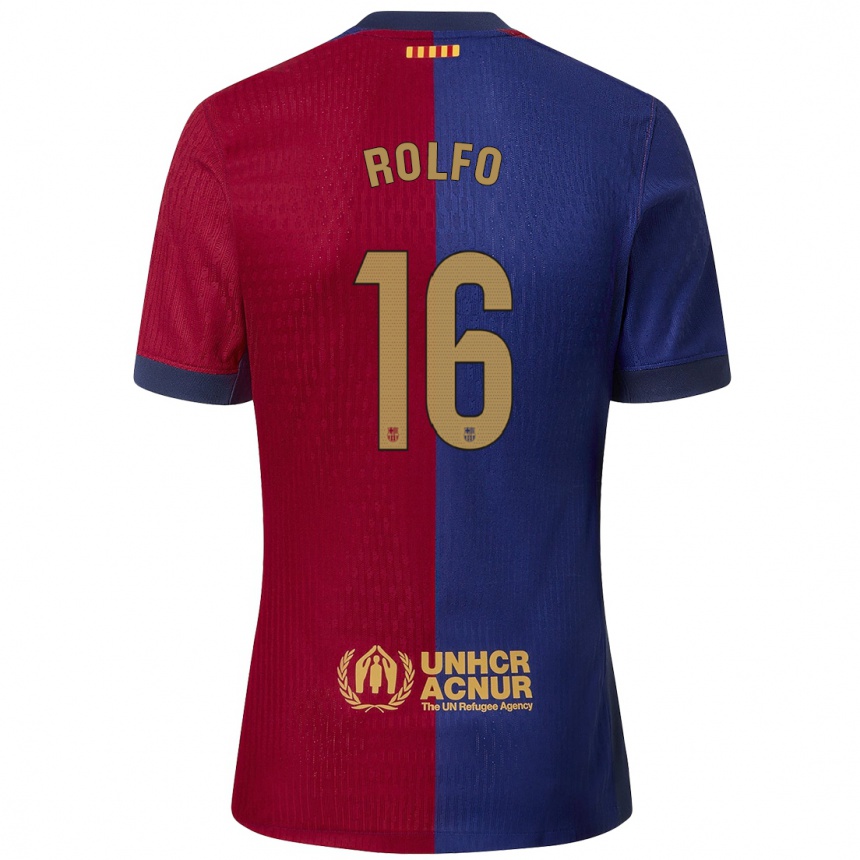 Hombre Fútbol Camiseta Fridolina Rolfö #16 Azul Rojo 1ª Equipación 2024/25 Perú