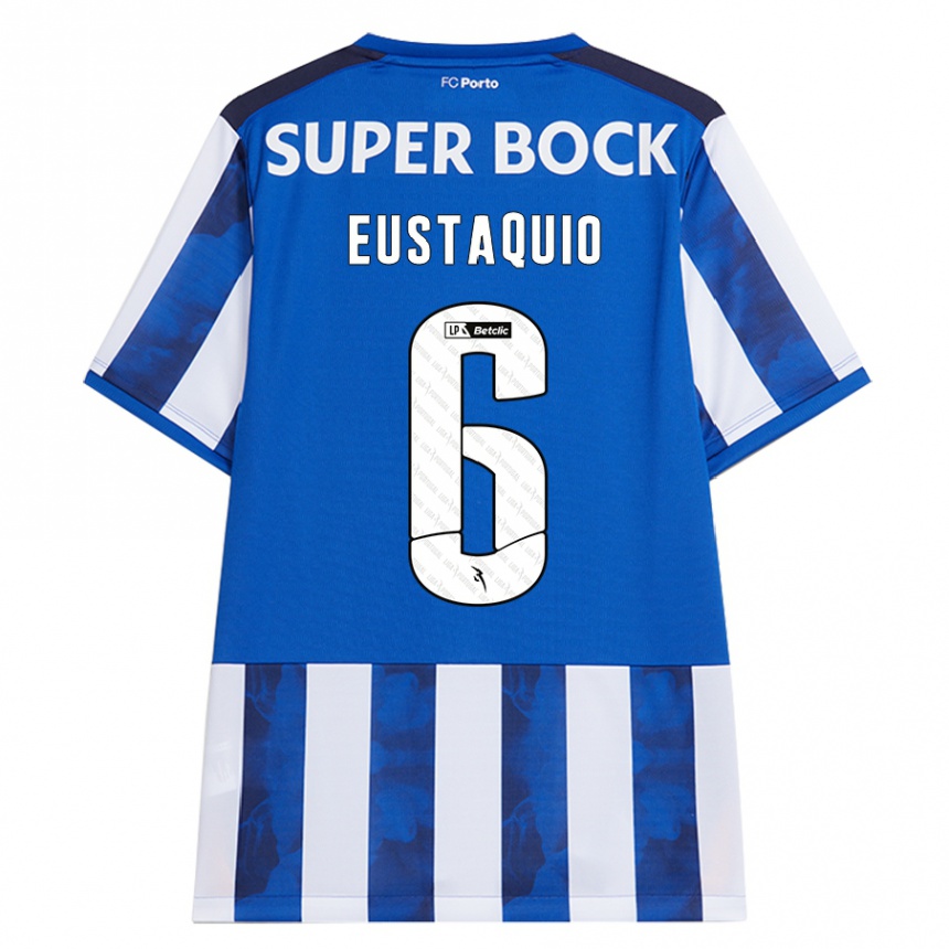 Hombre Fútbol Camiseta Stephen Eustaquio #6 Azul Blanco 1ª Equipación 2024/25 Perú