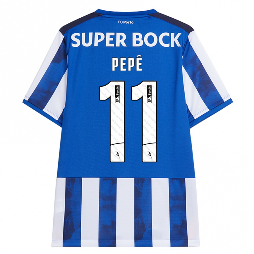 Hombre Fútbol Camiseta Pepe #11 Azul Blanco 1ª Equipación 2024/25 Perú