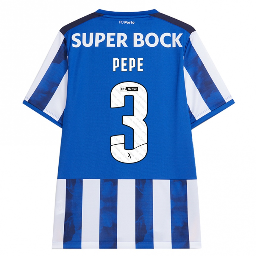 Hombre Fútbol Camiseta Pepe #3 Azul Blanco 1ª Equipación 2024/25 Perú