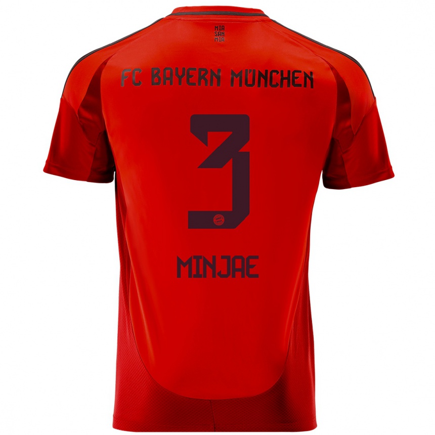 Hombre Fútbol Camiseta Min-Jae Kim #3 Rojo 1ª Equipación 2024/25 Perú