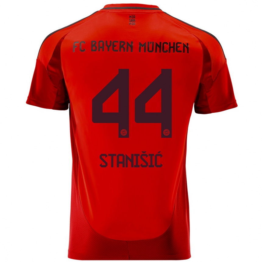 Hombre Fútbol Camiseta Josip Stanisic #44 Rojo 1ª Equipación 2024/25 Perú